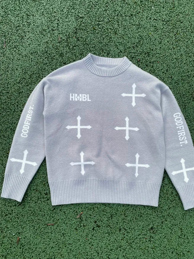HMBL Grey Signature Knitted Sweater (HUGE SALE!🚨)