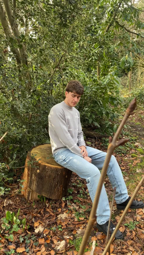 HMBL Grey Signature Knitted Sweater (HUGE SALE!🚨)